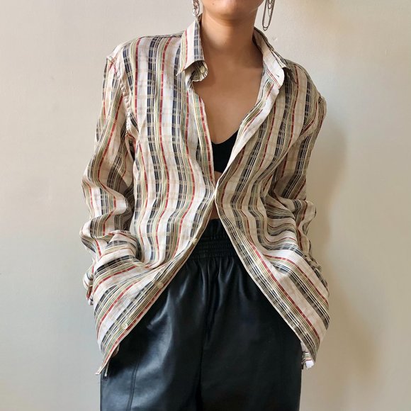 Vintage pure silk button up shirt, calvin klein made in italy - Picture 1 of 5